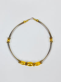 Vintage Silver & Gold Tone Collar Necklace