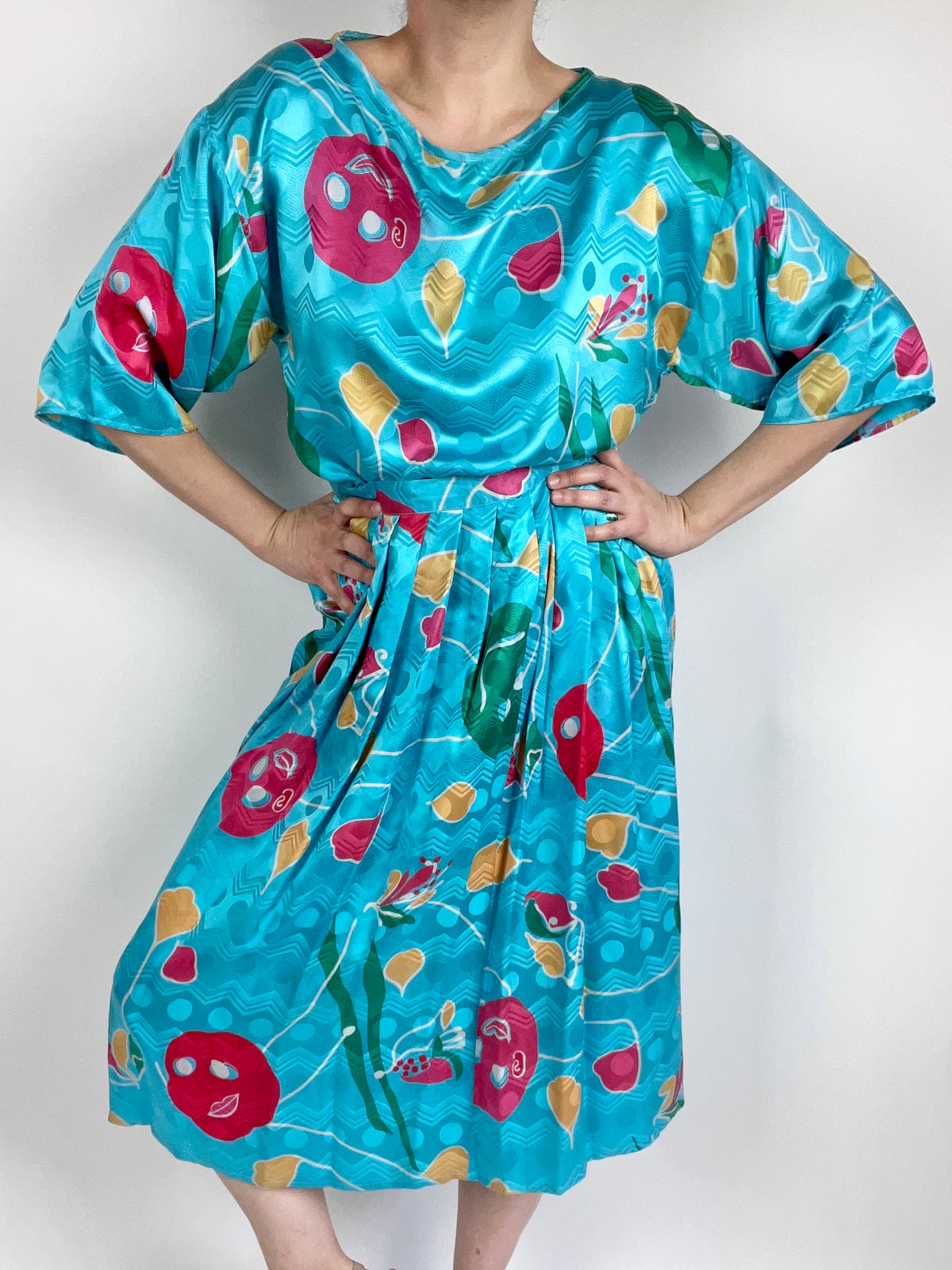 Vintage Abstract Silk 2-Piece Set