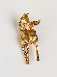 Vintage Gold Tone Horse Brooch
