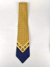 Gianni Versace Vintage 90s Silk Tie, Baroque Check Design