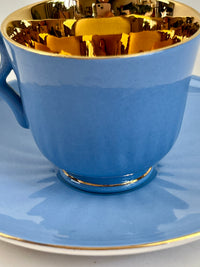 Vintage 22k Gold-Plated Porcelain Demitasse Cup & Saucer, made in Norway