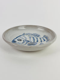 Hand-Painted Stoneware Fish Dish