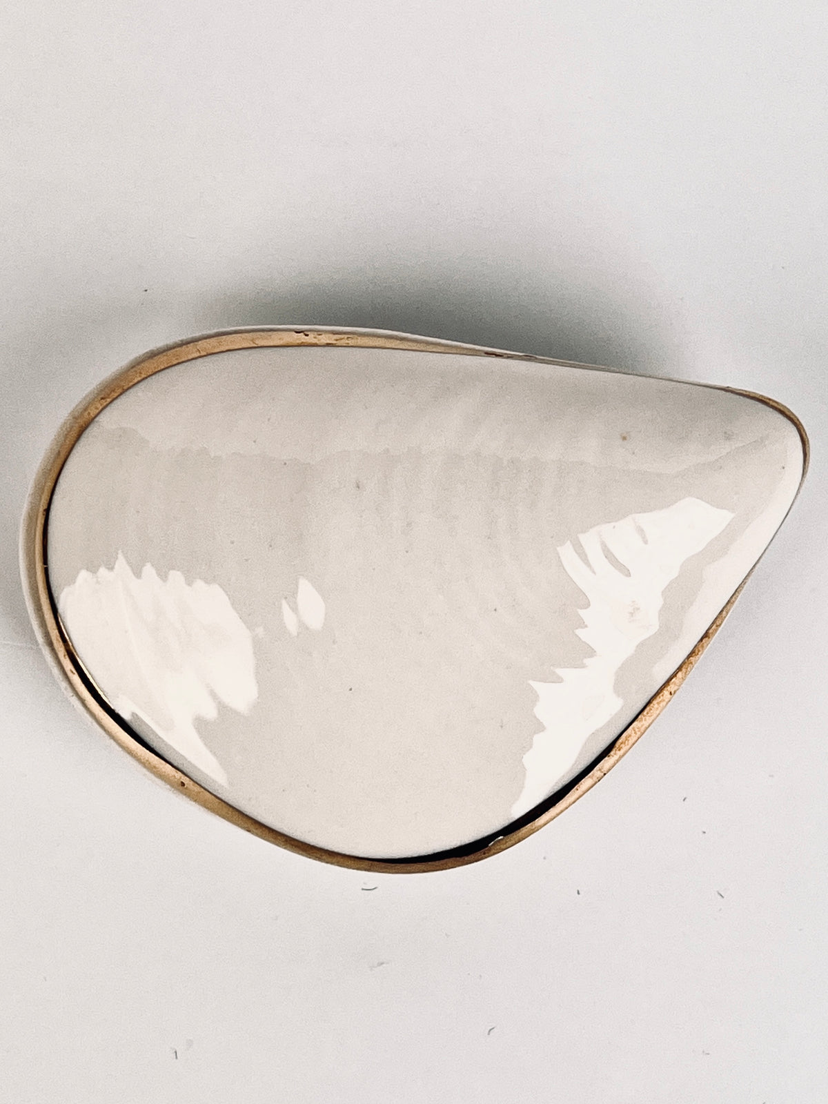 Vintage Porcelain Oyster Shell Box Made in Italy