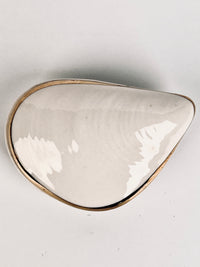 Vintage Porcelain Oyster Shell Box Made in Italy