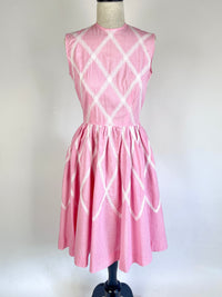 Vintage 1950s Pink Gingham Dress
