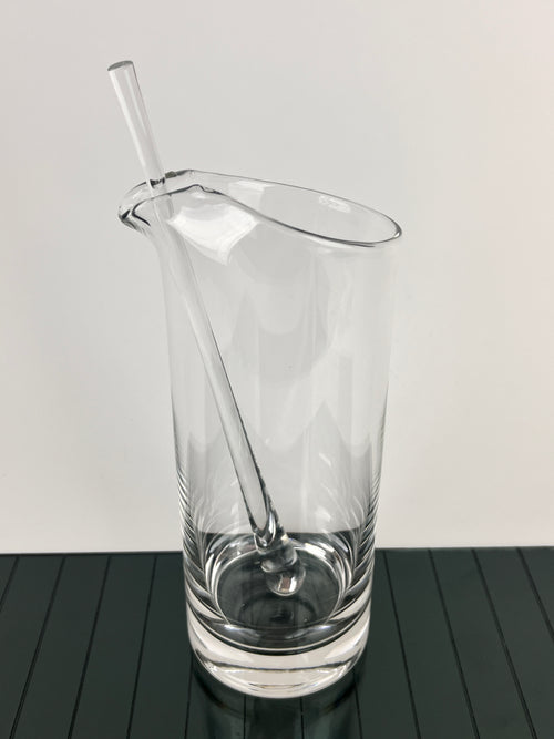 Vintage Glass Cocktail / Martini Pitcher With Stir Stick not Perfect 