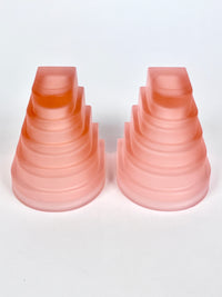 Italian Postmodern Pink Frosted Glass Bookends
