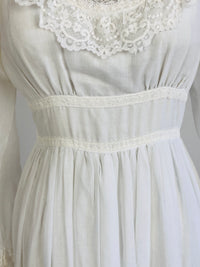 Vintage Gunne Sax by Jessica McClintock White Gauze Dress