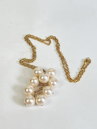 Vintage Faux Pearl Cluster Necklace