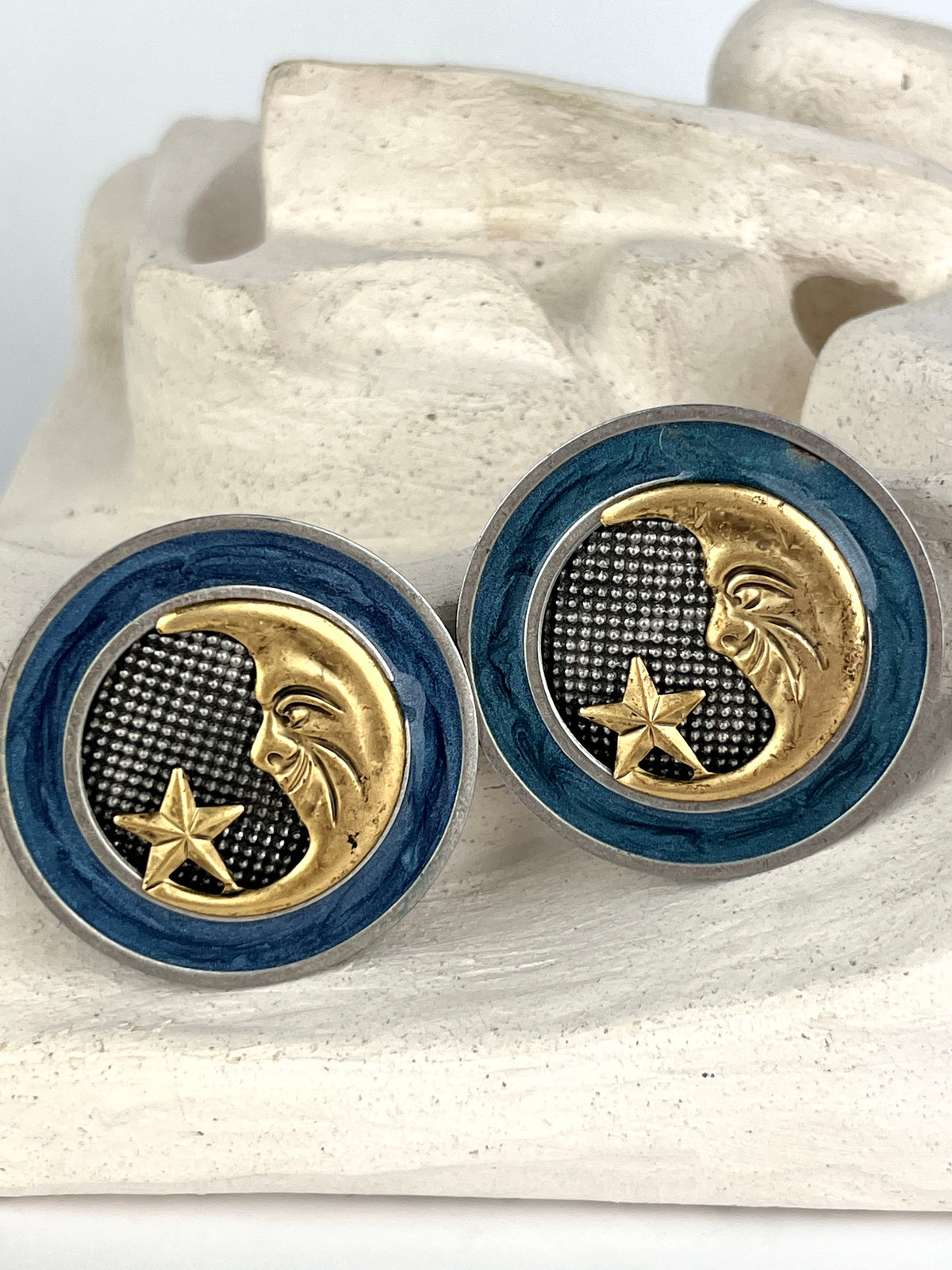Vintage Celestial Moon & Star Earrings