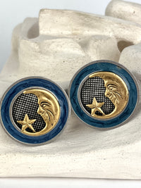 Vintage Celestial Moon & Star Earrings