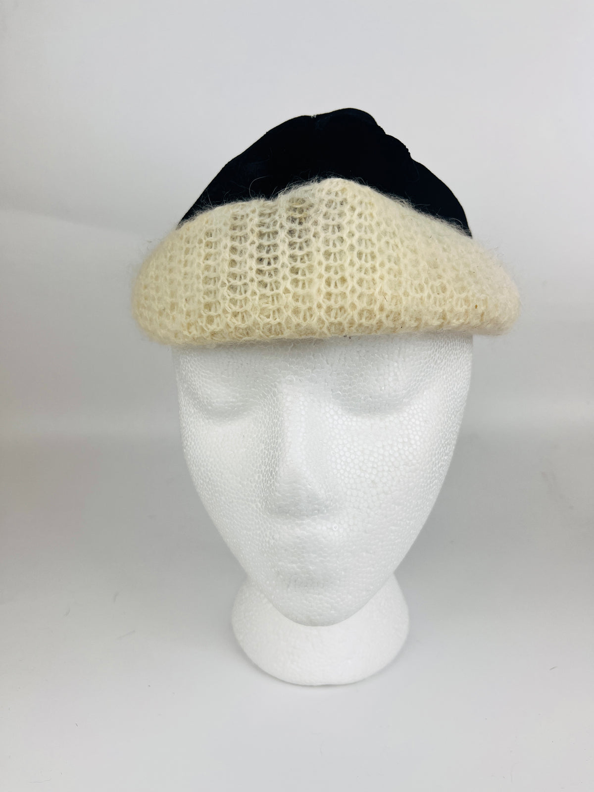 Vintage 1940s Velvet & Mohair Half Hat