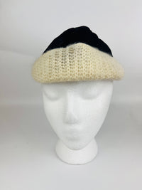 Vintage 1940s Velvet & Mohair Half Hat