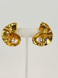 Vintage Sculptural Rhinestone Earrings