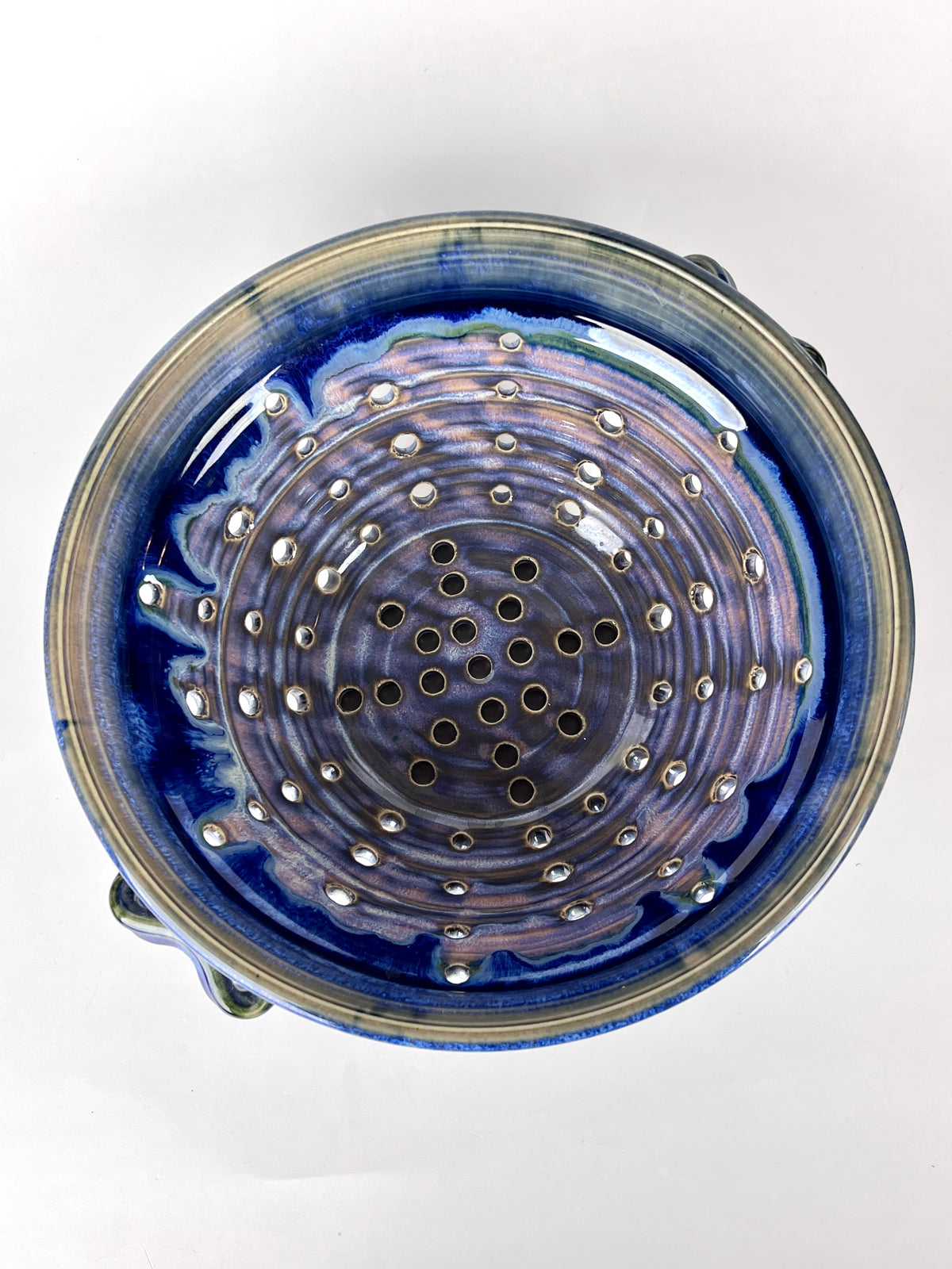 Vintage Handmade Stoneware Colander