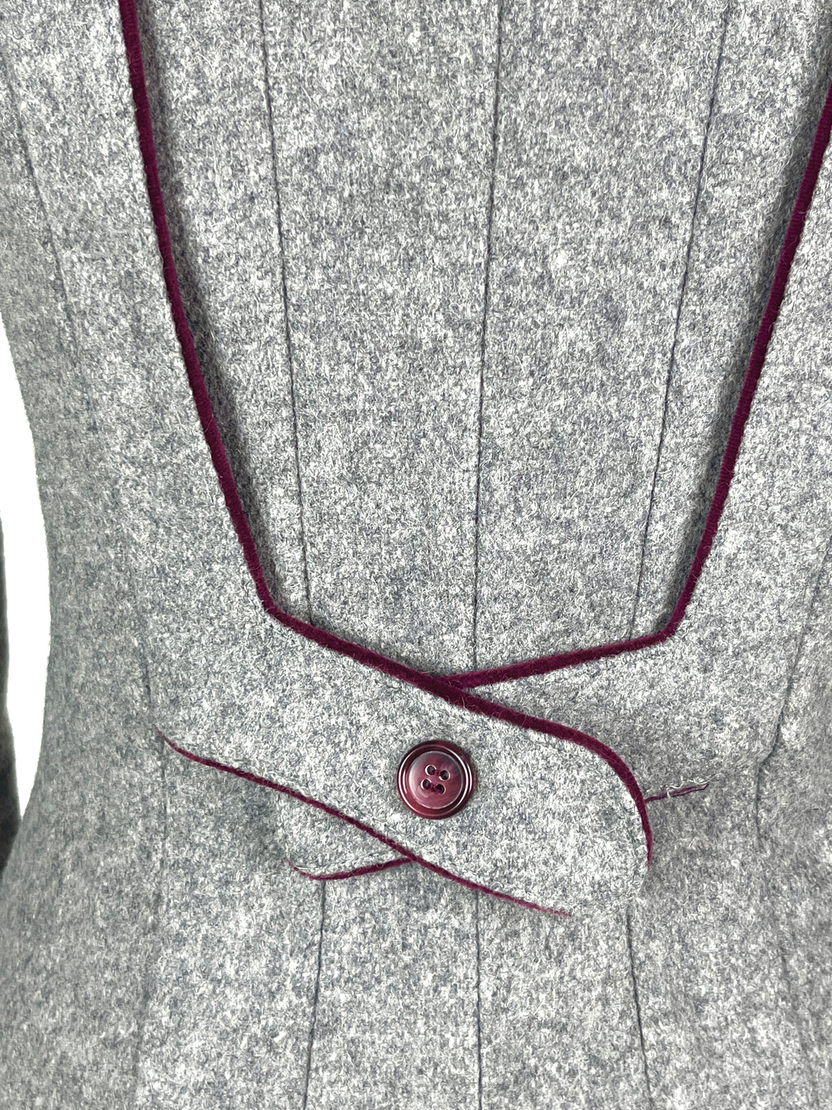 Vintage Gray & Burgundy Princess Coat