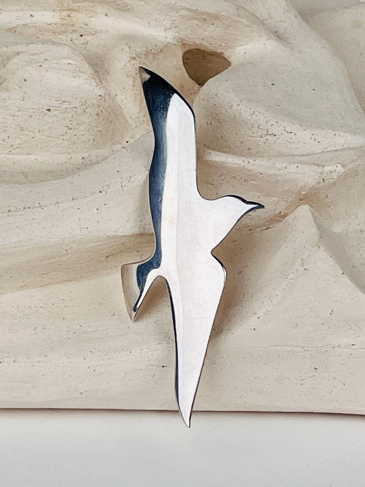 Vintage Modernist Sterling Bird Brooch