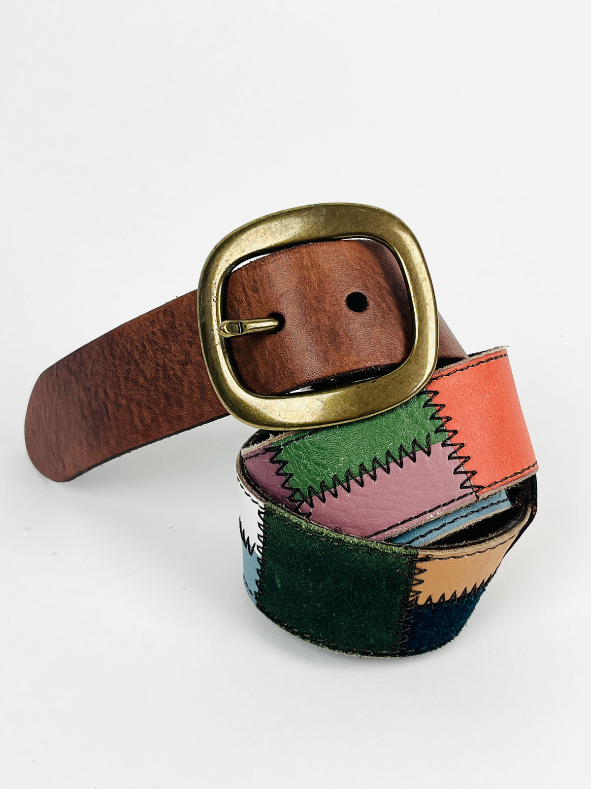 Vintage Patchwork Leather Belt