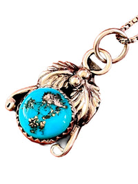 Vintage Navajo Morenci Turquoise Sterling Necklace