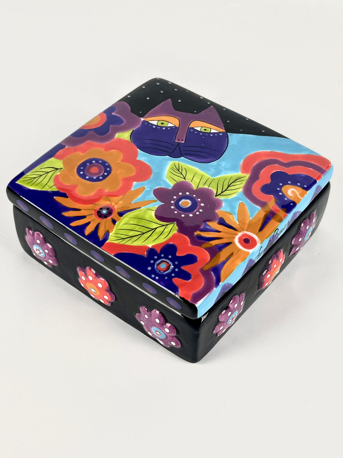 Vintage Laurel Burch Lidded Box