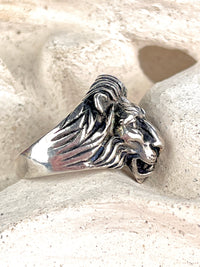 Vintage Sterling Lion Head Ring