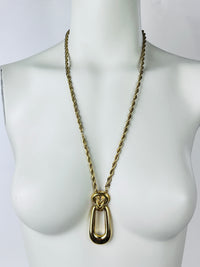 Vintage 1960s Crown Trifari Rope Chain Pendant Necklace