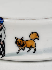 Vintage French Limoges Porcelain Dog Bowl by Chateau