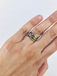 Modernist Sterling Gemstone Ring