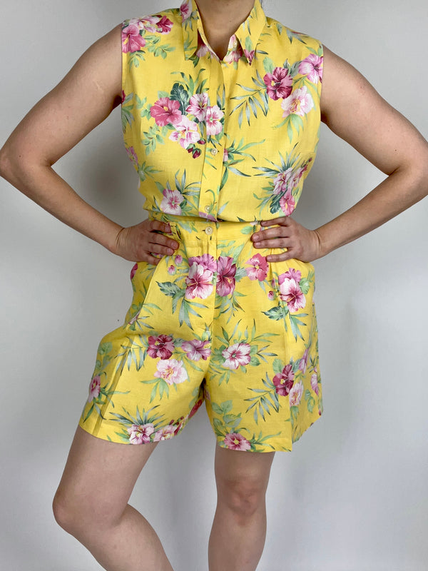 Vintage Floral Linen 2-Piece Set by Ralph Lauren