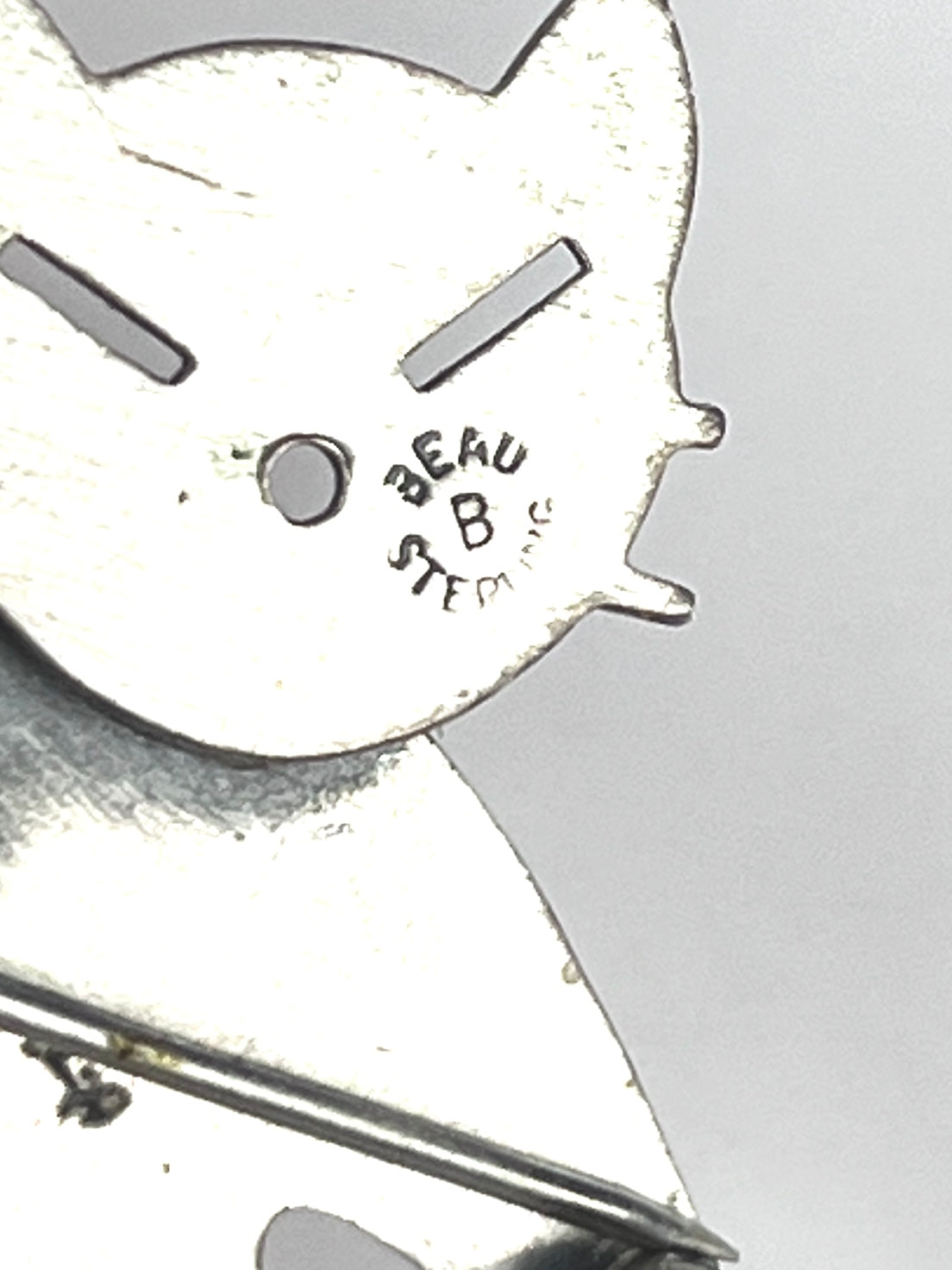 Vintage Sterling Cat Brooch