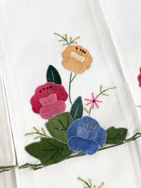 Vintage Floral Linen Guest Towel