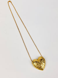 Vintage Textured Heart Necklace