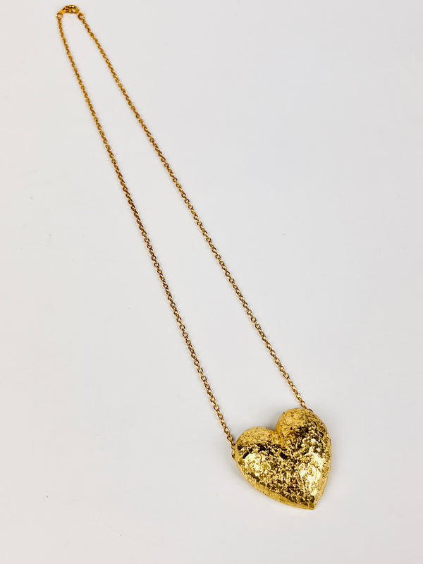 Vintage Textured Heart Necklace
