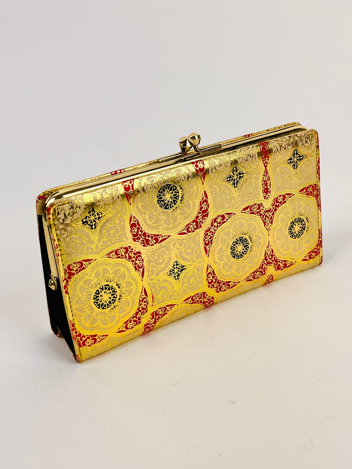 1960s Gold Embossed Leather Clutch