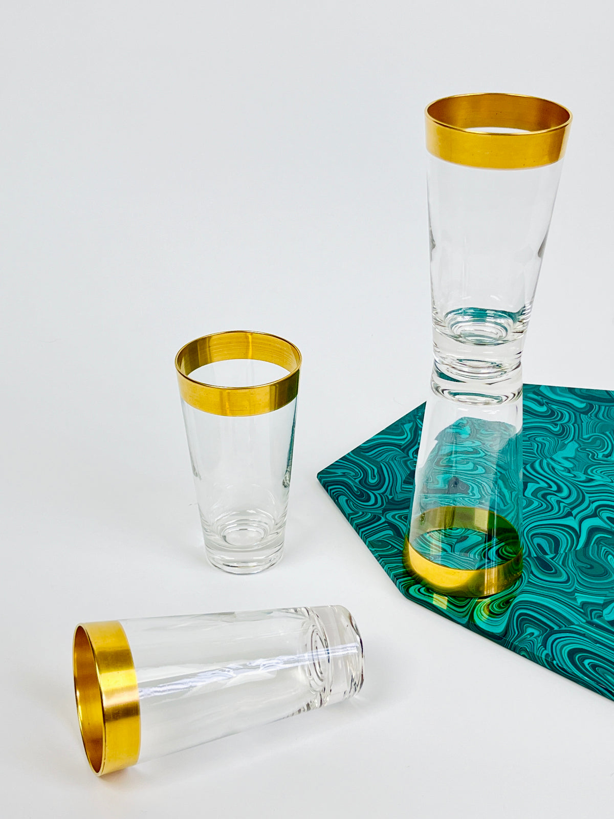 RARE 22k Gold-Plated Dorothy Thorpe Tumblers, 4pc