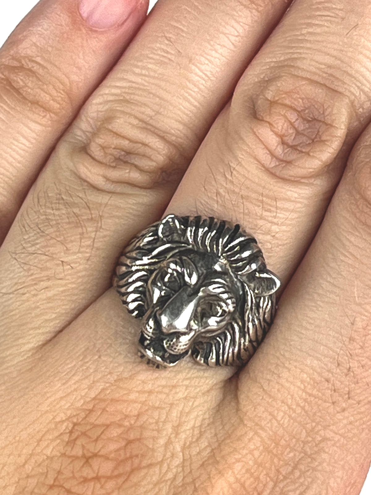 Vintage Sterling Lion Head Ring