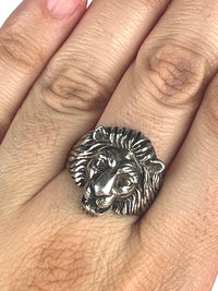 Vintage Sterling Lion Head Ring
