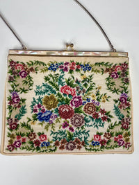 Vintage Petit Point & Mother of Pearl Handbag