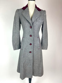 Vintage Gray & Burgundy Princess Coat