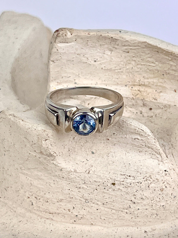 Vintage Sterling Blue Topaz Ring