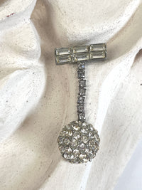 Vintage Dangly Rhinestone Brooch