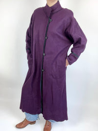 Vintage Aubergine Wool Coat