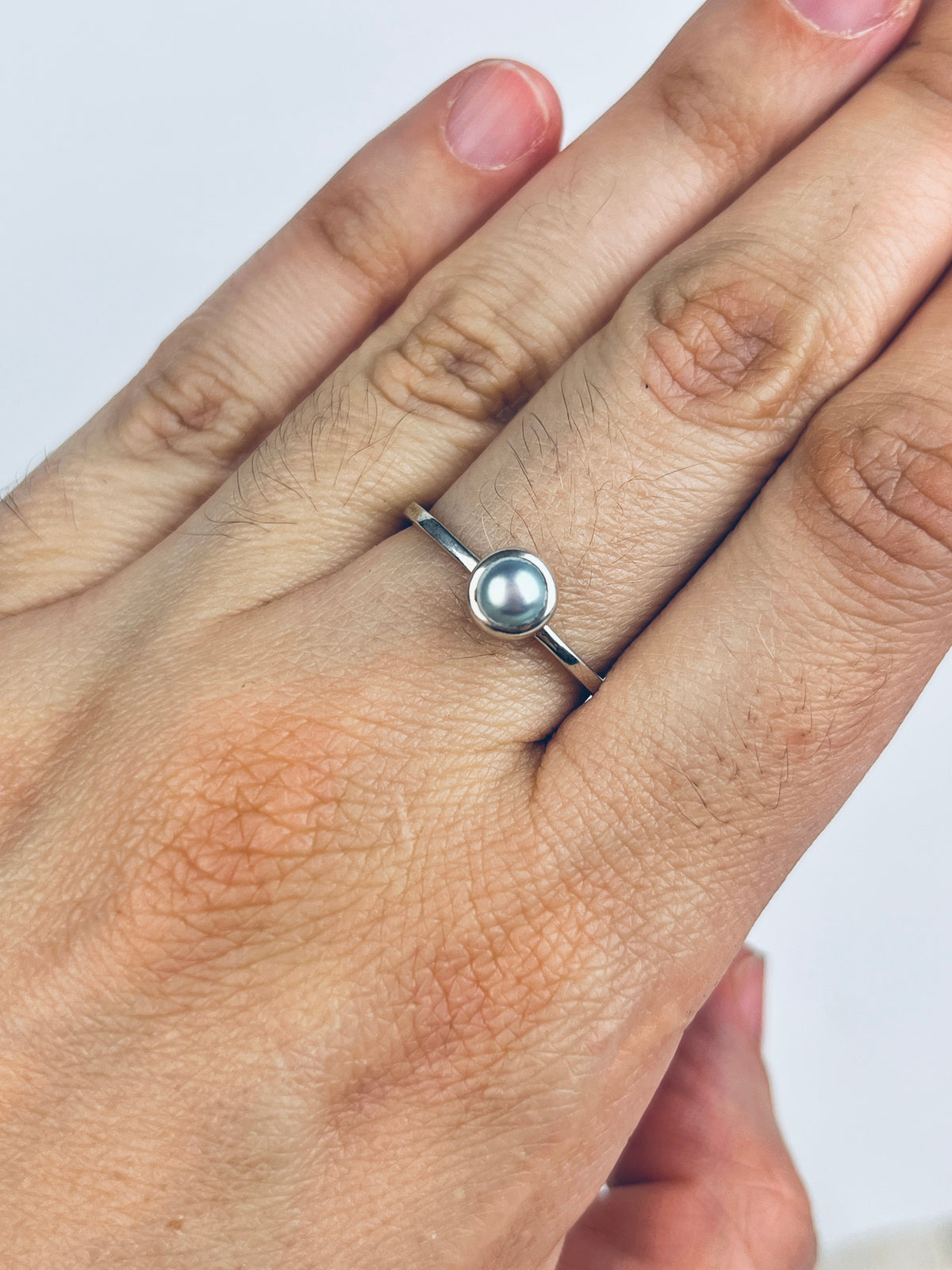 Vintage Sterling Pearl Ring