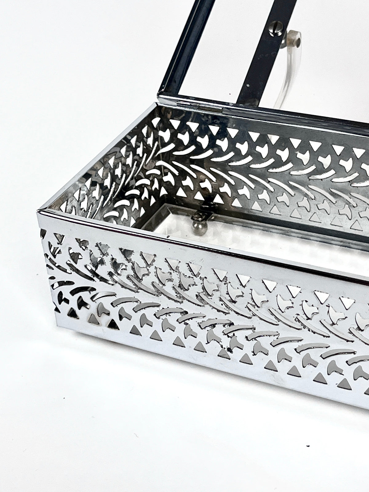Vintage Chrome & Lucite Box Purse