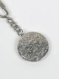 Vintage Flower Engraved Locket Keychain