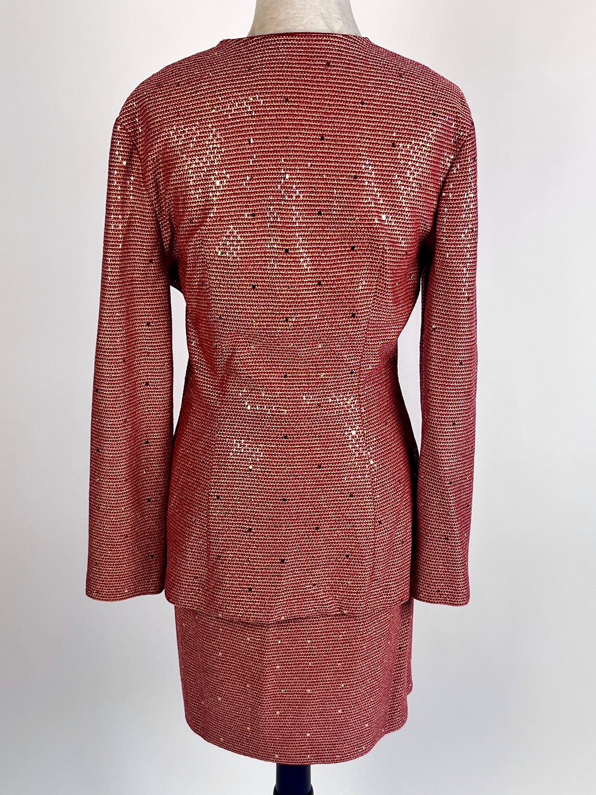 Vintage St. John Couture Red & Gold 2pc Set