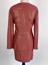 Vintage St. John Couture Red & Gold 2pc Set