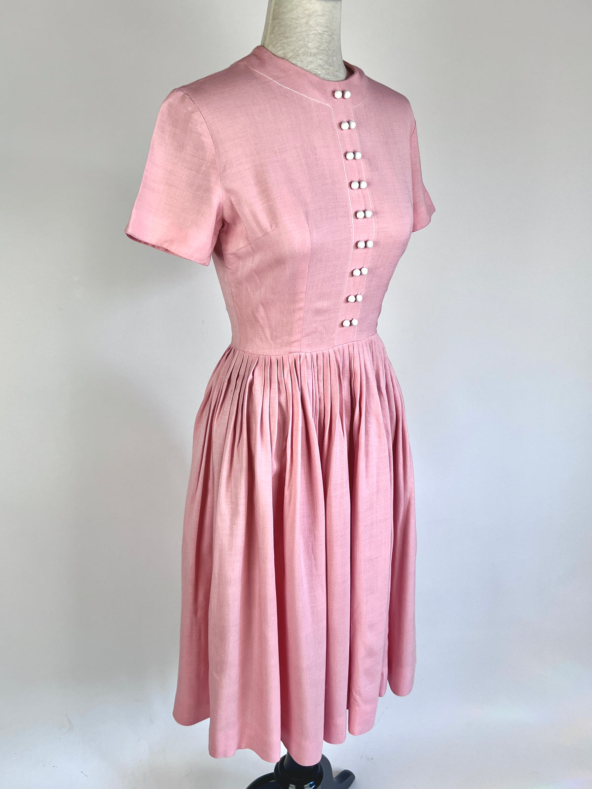 Vintage 1950s Pink PleatedJonathan Logan Dress