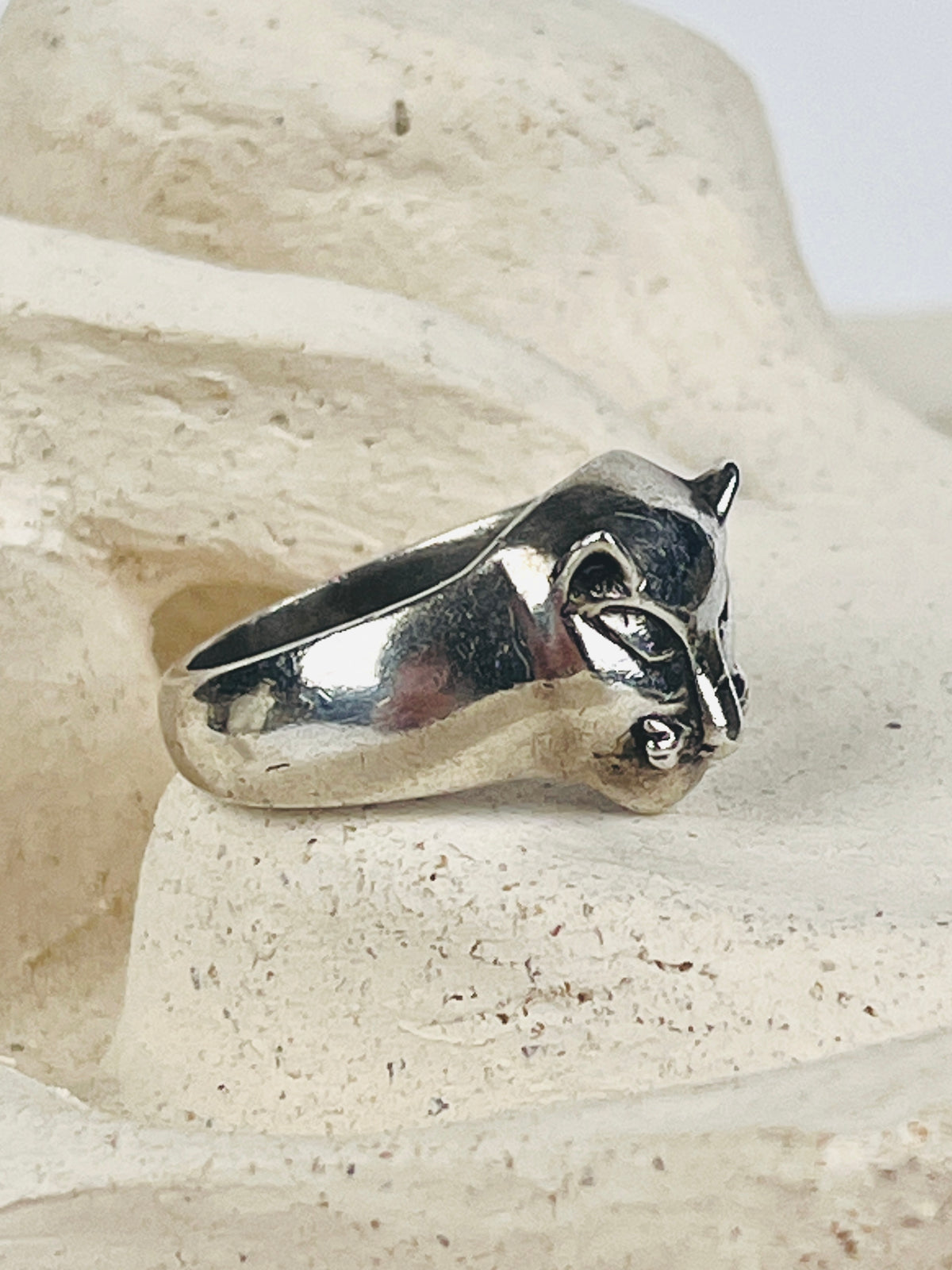 Vintage Sterling Cat Face Ring