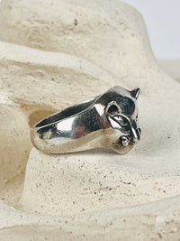 Vintage Sterling Cat Face Ring